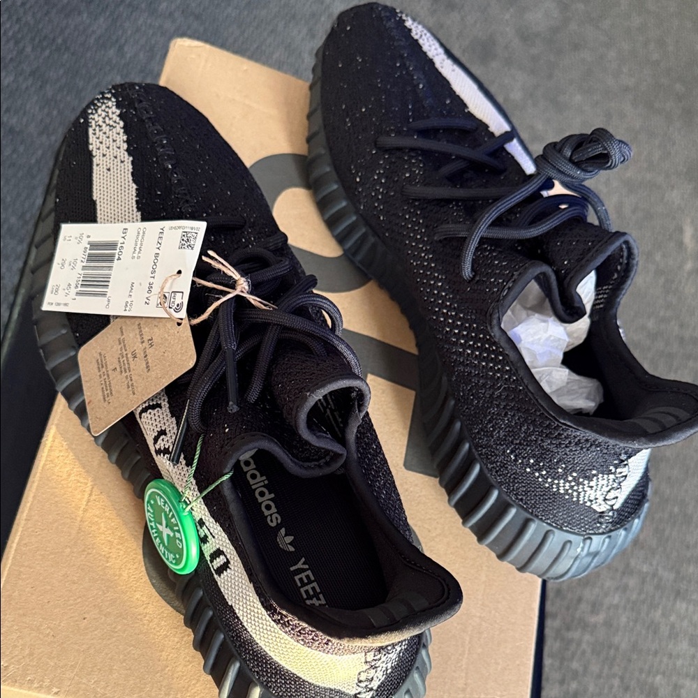 adidas Black and Cream Knit Sneakers